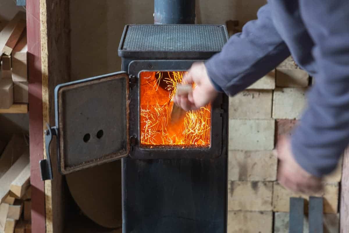 garage wood stove ideas