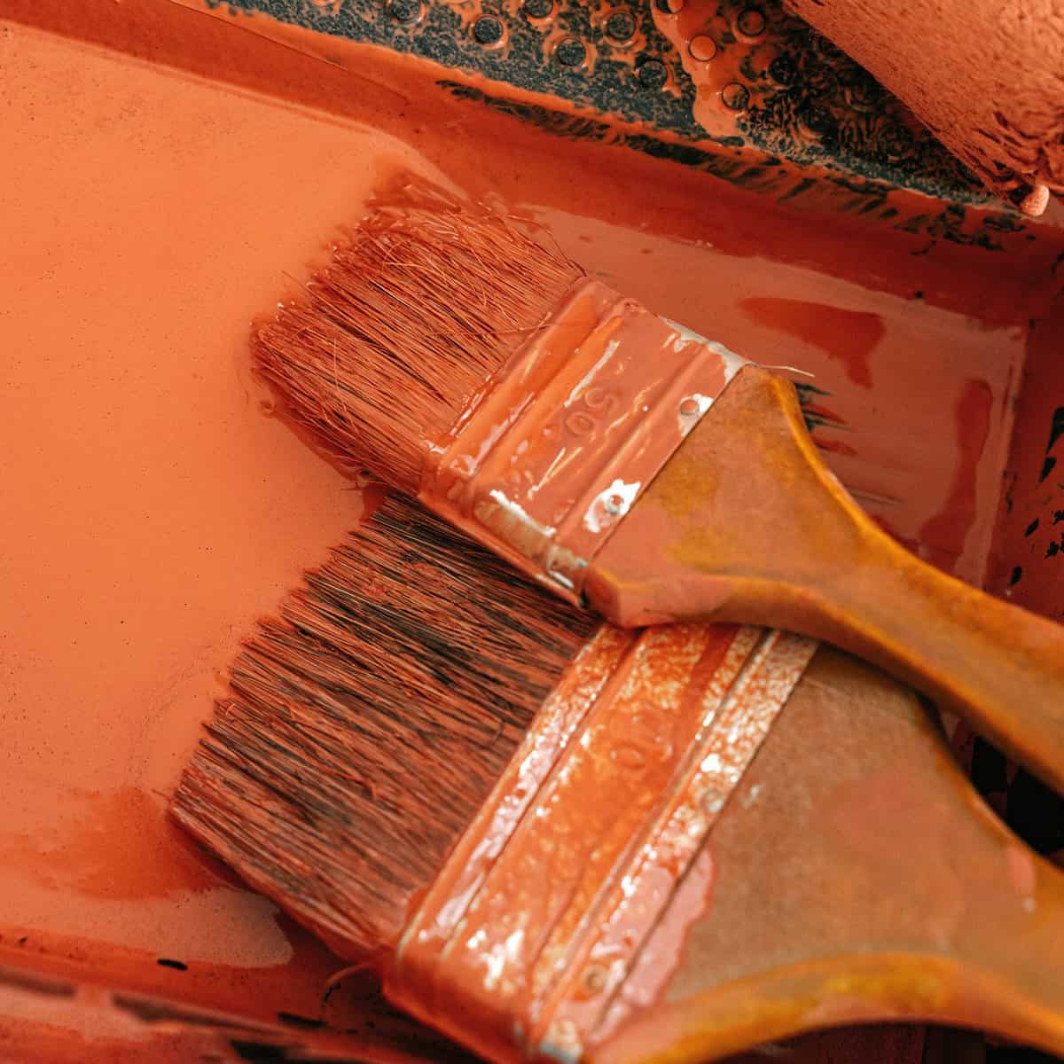 Paint Brush covered in Paint